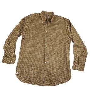 Peter Millar Long Sleeve Button Down Shirt Small Checks Yellow Mens Large
